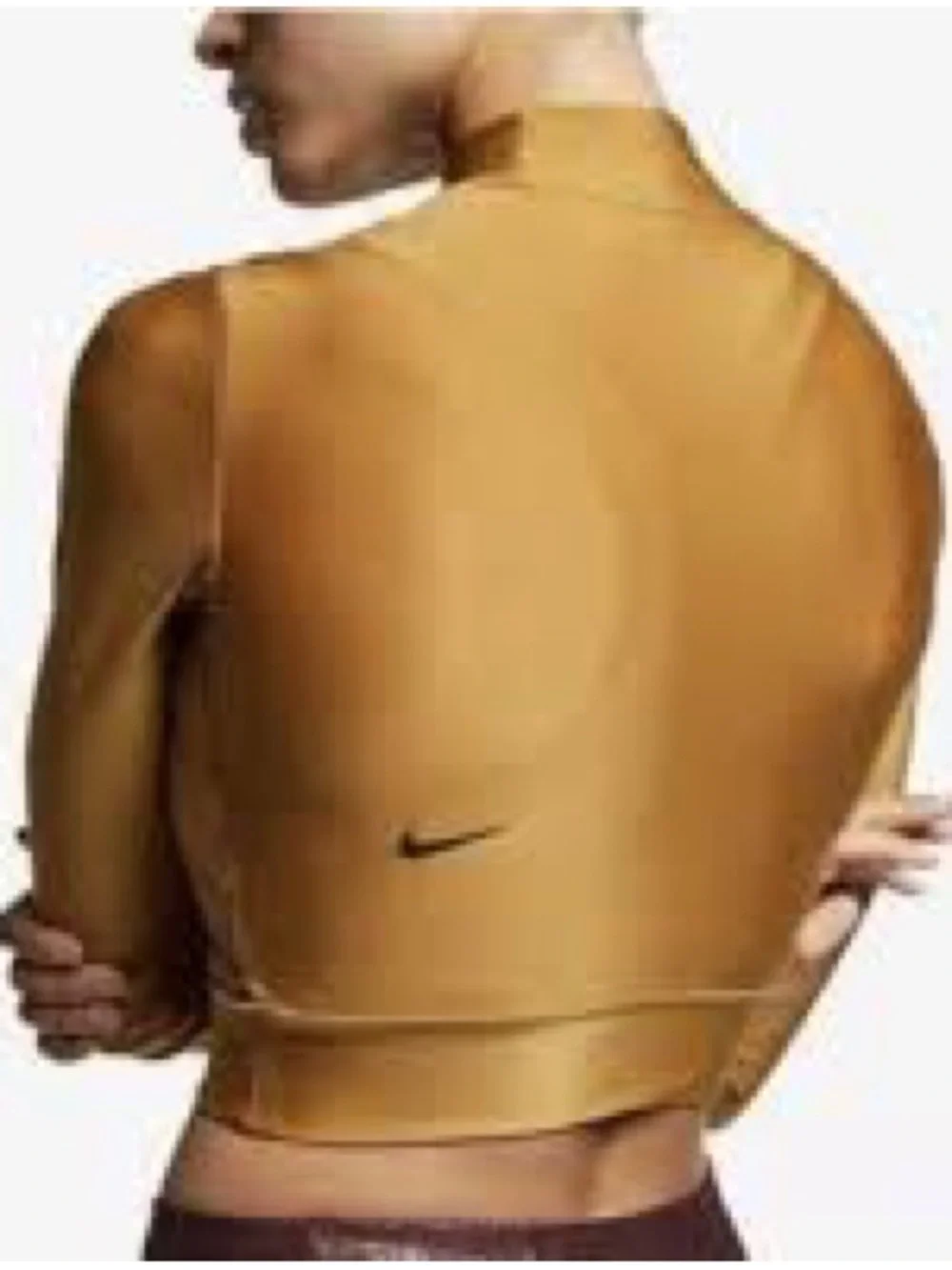Nike Tech Pack Training Crop Top Metallic Gold Wheat Medium